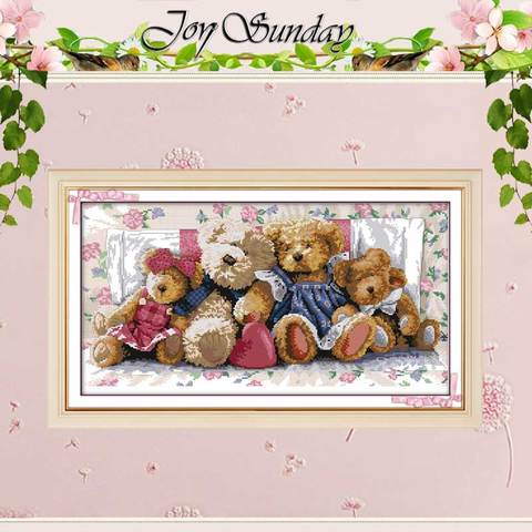 Bear Family(1) Patterns Counted Cross Stitch 11 14CT Cross Stitch Sets Wholesale Chinese Cross-stitch Kits Embroidery Needlework ► Photo 1/6