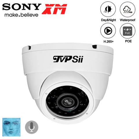 5MP,3MP,2MP White 24pcs Infrared Led Waterproof IP66 Metal H.265+ ONVIF Face Detection Audio Hemisphere Dome IP POE CCTV Camera ► Photo 1/6