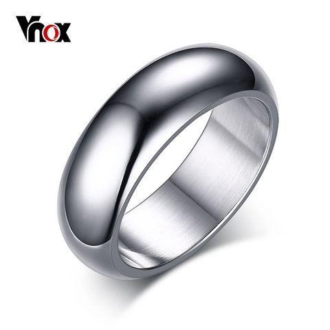 Vnox 7mm Classic Ring For Women Men Arc Surface Stainless Steel Wedding Band Gold Color Unisex Neutral Simple Statement Jewelry ► Photo 1/6