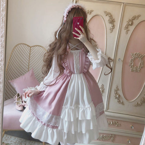 Japanese  loli lolita skirt op small cute dress lolita dress schoolgirl fairy skirt gothic lolita dress women kawaii clothing ► Photo 1/5