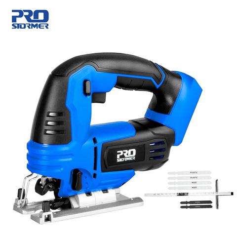 Jig Saw 20V Cordless Jigsaw Quick Blade Change LED Light Guide With 6 Pcs Blades Woodworking Power Without Battery By PROSTORMER ► Photo 1/6