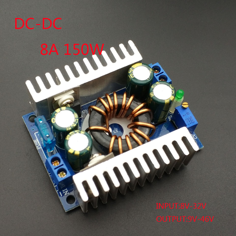 150W Power Supply Module DC 10~32V To 10~46V 16A Adjustable Boost Converter DC 12V 24V Voltage Regulator/Adapter/Charger/Driver ► Photo 1/5