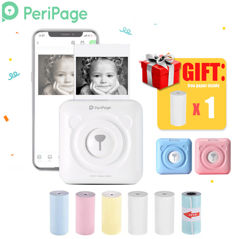 PeriPage Portable Thermal Bluetooth Printer Mini Photo Pictures Printer For Mobile Android iOS Phone 58mm Pocket Machine ► Photo 1/6