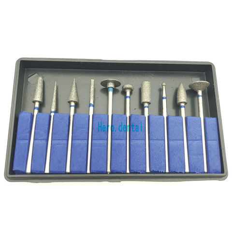 New 10Pcs Dental Sintered Diamond Point Polisher HP Shank Rotary Bur Set Lab 2.35mm ► Photo 1/6