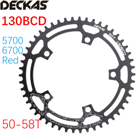 Deckas Chainring 130 BCD Round  for shimano 5700 6700 50 52 55 58 T 60T Road Bike ChainWheel 130bcd for sram red ► Photo 1/6