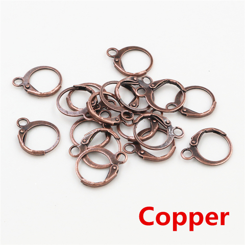 14x12mm 30pcs High Quality Antique Copper Colors Plated Brass French Earring Hooks Wire Settings Base Whole Sale-Y2-21 ► Photo 1/1