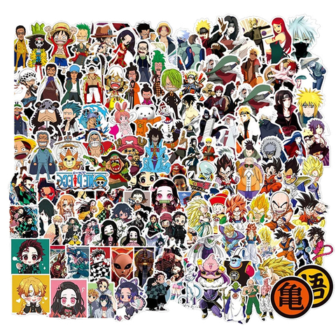 50/100pcs Anime Cartoon Sticker Dragon Ball One Piece Naruto Demon