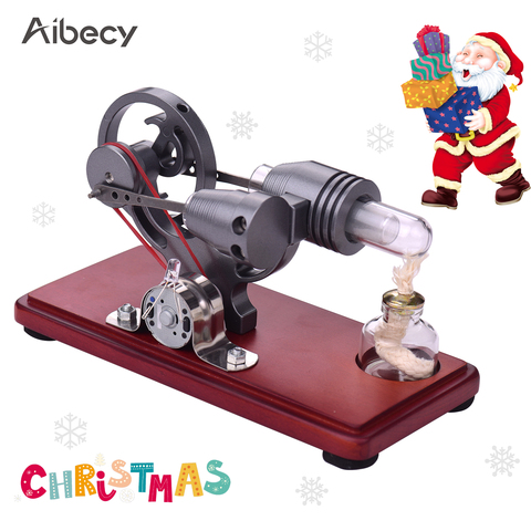 Hot Air Stirling Engine Motor Model Dollar Flywheel Design Educational Toy with LED light string and beads for Children Adult ► Photo 1/6