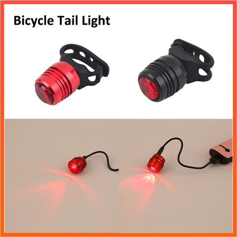 USB Rechargeable 3-Mode Bike Tail Lamp Bike Bicycle Tail Rear Warning Red Light Lamp Aluminum alloy+ Silicone Wholesale ► Photo 1/6