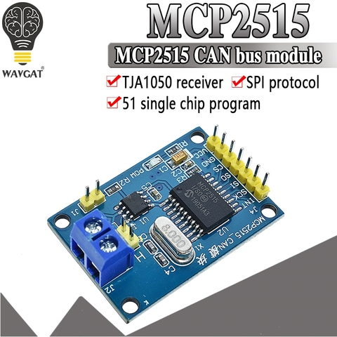 WAVGAT MCP2515 CAN Bus Module Board TJA1050 Receiver SPI For 51 MCU ARM Controller NEW ► Photo 1/6