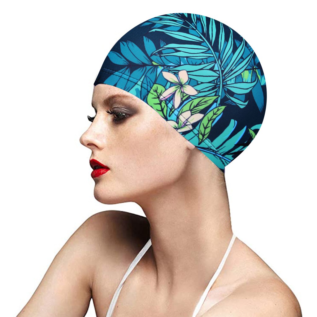 Fashion Ladies Women's Nylon Swimming Hat Bathing Cap Turban Elasticated 