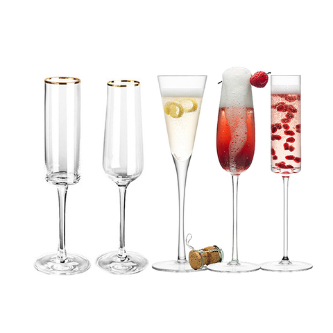 1PCS Gold Trim Champagne Flute Glasses Cocktail Glasses Elegant Designed Hand Blown, Lead Free, Champagne Cups ► Photo 1/6