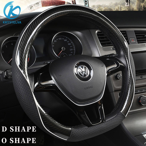 D Shape O shape Car Steering Wheel Cover Non-slip PU Leather for POLO GOLF 7 Scirocco Suzuki Swift Nissan Rogue High Quality ► Photo 1/6