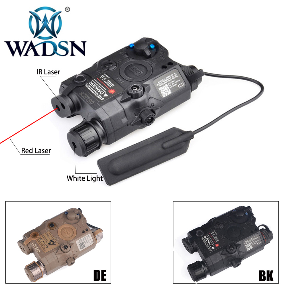 Basic BK WADSN PEQ15 LA5 LED White Flashlight w/ Red Laser Pointer Device 