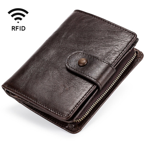 Men's Genuine Leather Wallet Vintage Men's Purse Cards Holder Soft Leather Coin Purses Short Dollar Price Male Purse ► Photo 1/6