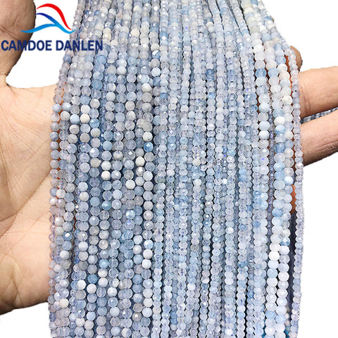 High Quality 100% Natural Stone Faceted Aquamarines Round Beads 2/3/4mm For Jewelry Making DIY Necklace Bracelet Earring ► Photo 1/2