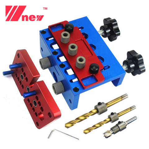 3 In 1 Dowelling Jig Woodworking Joinery Punch Locator Accurate Self Centering Metric Dowel Home Drilling Tools Pocket Hole Jig ► Photo 1/6