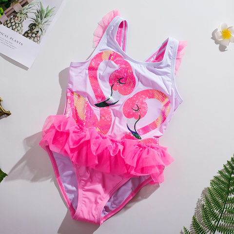 2022 New Flamingo Girls Swimwear 1~8Years Children Swimsuit One Piece Girls Swimsuit Kid girls Bathing suit Beach wear SW332 ► Photo 1/5