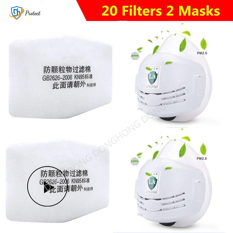 Replaceable 20 filter industrial dust masks, paint polished antifouling masks, construction safety rubber dust masks ► Photo 1/6