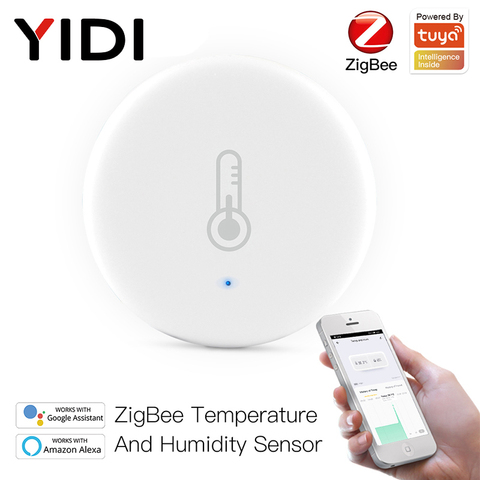 Tuya Smart ZigBee Smart Temperature And Humidity Sensor Battery Powered Security With Tuya Smart Life App Alexa Google Home ► Photo 1/6