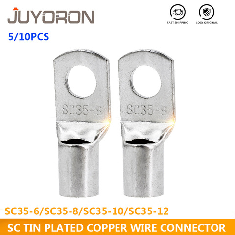 SC 35-6 35-8 35-10 Wire Nose Terminal SC35 Bare Copper Battery Block Lugs Hole 35mm Wire SC Type Crimp Cable END Connector ► Photo 1/6