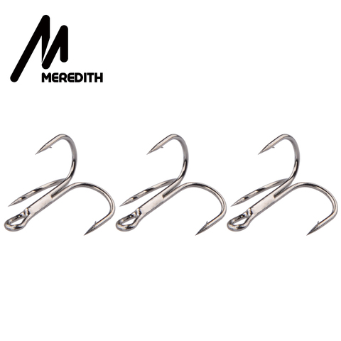 MEREDITH 20pcs/lot 4# 6# 8# Treble Fishing Hooks Carbon Steel Barbed Fishhooks Super Sharp Triple Hooks Sea Tackle Accessories ► Photo 1/6