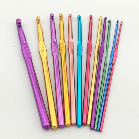 Crochet Hook Set Handle Knitting Needles 2.5mm 3mm 3.5mm 4mm 4.5mm 5mm 5.5mm 6mm 7mm 8mm 9mm 10mm Yarn Sweater Weave Craft Tools ► Photo 1/6