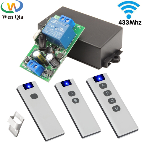 433Mhz Smart Home Push Button Light Switches Universal Wireless Remote Control  AC 100V 220V 10Amp Relay Receiver for Led Fan ► Photo 1/6