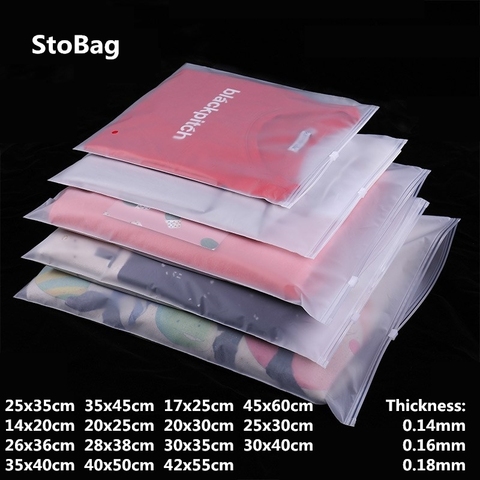 StoBag 10pcs Double Face Frosted Zipper Lock Self Seal Bags For Home Travel Storage Clothes Packaging Supplies Custom Logo ► Photo 1/6