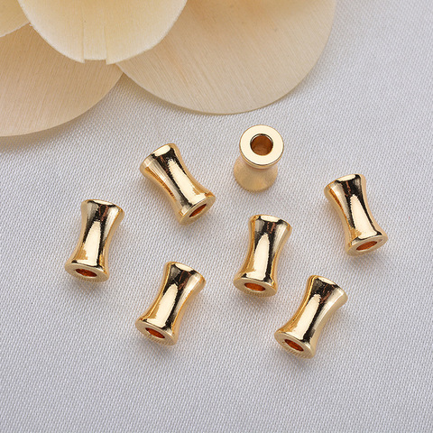 20PCS 5x8MM Hole 3MM 24K Gold Color Plated Brass Cylindrical Spacer Beads Bracelet Beads High Quality Jewelry Accessories ► Photo 1/5