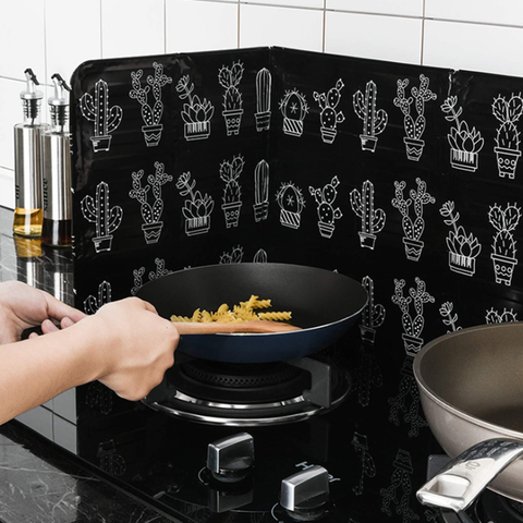 Kitchen Frying Pan Oil Splash Proof Protection Cover Gas Stove Resistence Anti Splatter Shield Guard Oil Divider Baffle Tools ► Photo 1/5