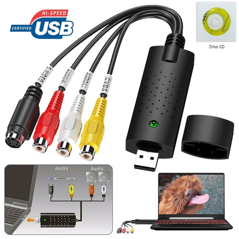 Usb 2.0 DVR Card Easycap Capture 4 Kanaals Video Tv Dvd Vhs Audio Capture  Adapter Card Tv Video Dvr with CD Drive - Price history & Review
