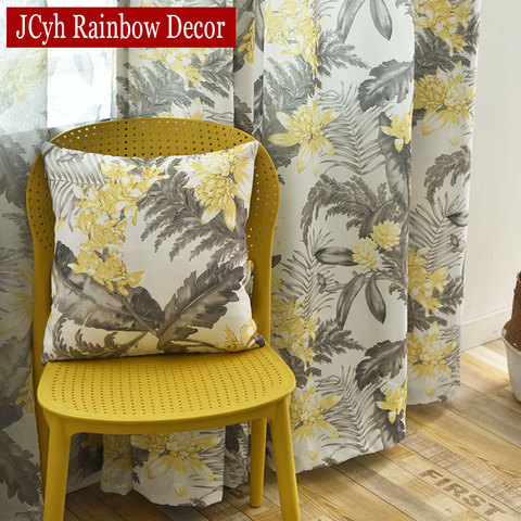 American Pastoral Forest Yellow Curtains For Window Curtain Living Room Curtains For Bedroom Printed Rideaux Gordijn Firanki ► Photo 1/6