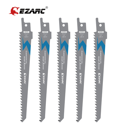EZARC Wood Pruning Reciprocating Saw Blade Sharp Ground Teeth For Wood Fast Cutting 5TPI (5-Pack) ► Photo 1/6