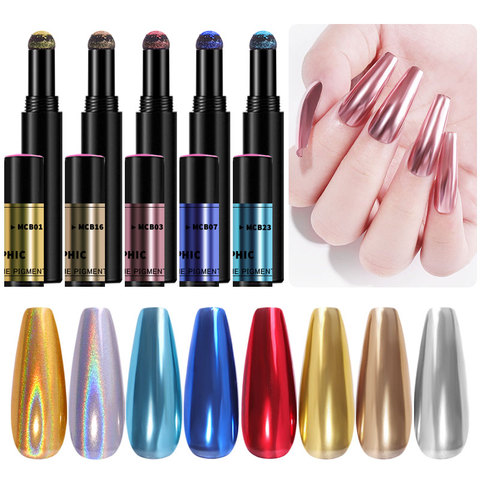 Buy Online Nail Air Cushion Magic Pen Manicure Mirror Powder Chalk Cushion Pen Solid Local Tyrant Gold Pen Aurora Powder Gel Holographic Alitools