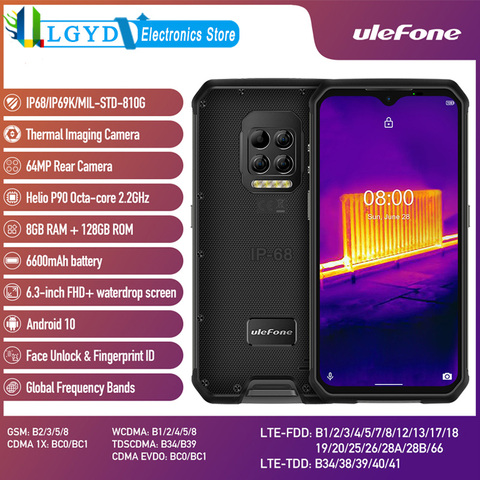 Ulefone Armor 9 Rugged Phone Thermal Imaging Camera 8GB+128GB Android 10.0 Octa Core Smartphone Global Network Dual SIM FCC NFC ► Photo 1/5