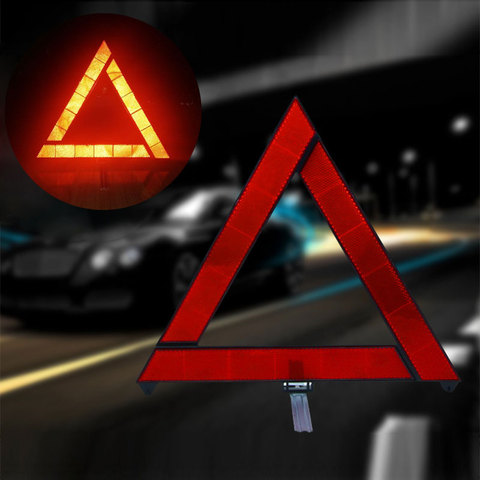 Car Emergency Breakdown Warning Triangle Red Reflective Safety Hazard Car Tripod Folded Stop Sign Reflector cinta reflectante ► Photo 1/6