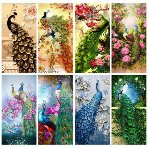 Huacan 5d Diamond Painting New Arrivals Peacock Mosaic Home Decoration Embroidery Animal Handmade Gift ► Photo 1/6