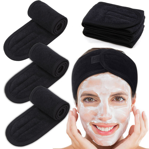 1/2/5/10/20pcs Eyelashes Extension Spa Facial Headband Make Up Wrap Head Terry Cloth Hairband Stretch Towel with Magic Tape ► Photo 1/6
