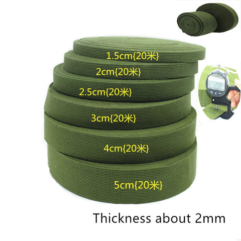 Army Green Thickening Polyester Cotton Backpack Canvas Webbing Luggage Strap Fabric Tape Roll 20 Meters Diy Handmade Rope ► Photo 1/4