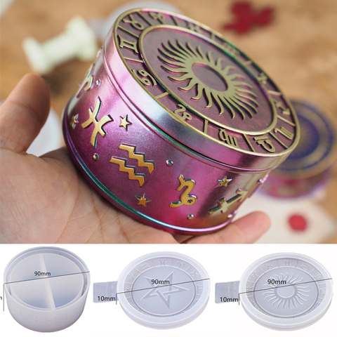 Twelve Constellation Starry Sky Storage Box Mirror Silicone Mold for DIY Crystal Resin Star Gift Box Jewelry Tools Moulds ► Photo 1/6