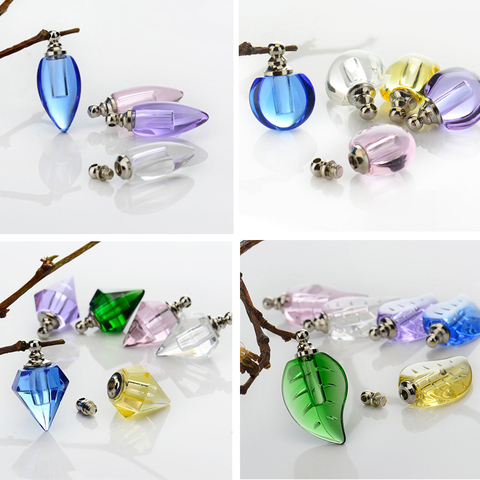 10PCS Crystal Vial Pendants  Miniature Perfume Bottle Charms Rice vials Screw Cap Necklace Rice Charms DIY Name on Rice Art ► Photo 1/6