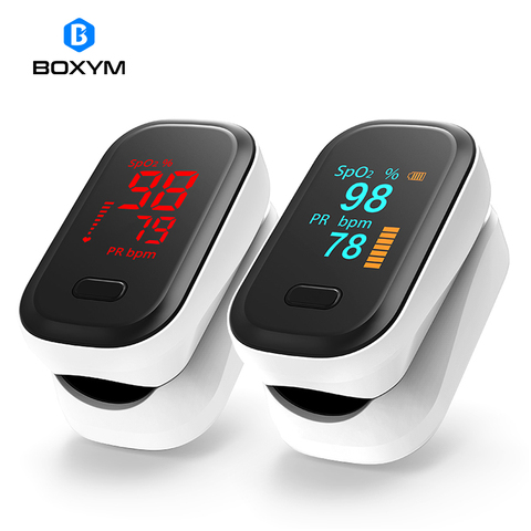 BOXYM Medical Portable Finger Pulse Oximeter blood oxygen Heart Rate Saturation Meter OLED Oximetro de dedo Saturometro Monitor ► Photo 1/6