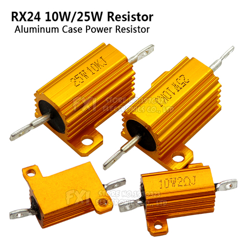1PCS 10W 25W Aluminum Power Metal Shell Case Wirewound Resistor 0.01 ~ 30K 1 2 3 5 6 8 10 20 100 150 1K 10K ohm Igmopnrq RX24 ► Photo 1/6