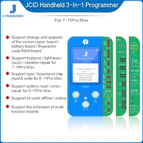 JC V1S Phone Ture Tone Repair Programmer for Phone 7 7P 8 8P X XR XS XS MAX 11 Pro MAX Battery Fingerprint SN Reader ► Photo 1/6