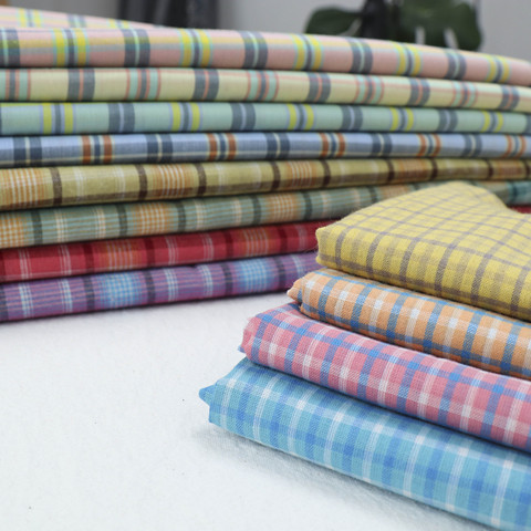 145x50cm Soft Plaid Cotton Fabric Making Shirt Dress New Yarn-Dyed Men's and Women's Clothing Cloth ► Photo 1/6