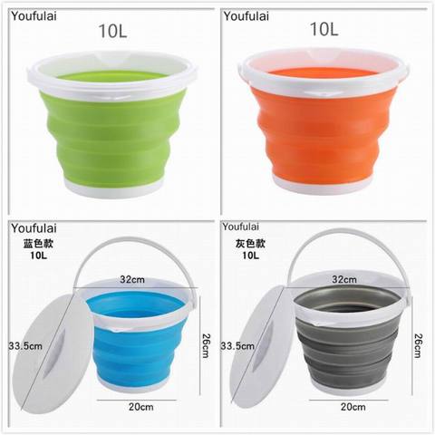 10L/5L/3 Collapsible Bucket Portable Folding Bucket Lid Silicone Car Washing Bucket Children Outdoor Fishing Travel Home Storage ► Photo 1/6