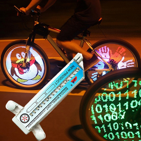 3D Bicycle Spokes LED Lights Colorful Bicycle Wheel Light Multi-color 42 Patterns 16 LED Bike Spokes Lights ► Photo 1/6