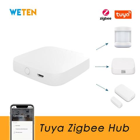 Tuya Zigbee Hub Gateway Bridge, Zigbee Door Sensor / Temperature Humidity Sensor / Zigbe PIR Motion Sensor Smart Life App ► Photo 1/6