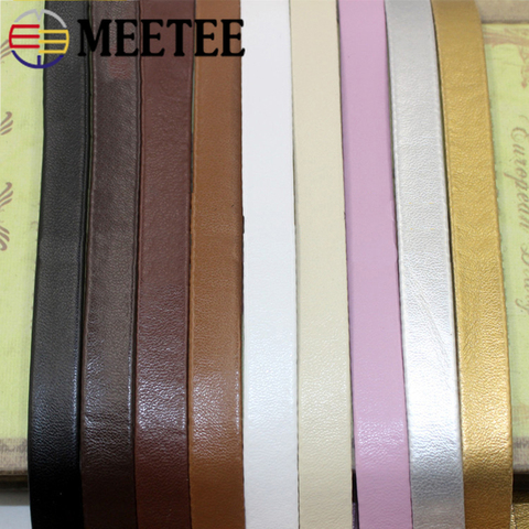 Meetee 5M 5-30mm PU Hemming Ribbon Leather Cords Soft Jewelry Decoration Rope DIY Bracelet Bags Clothes Edge Accessories RD006 ► Photo 1/6